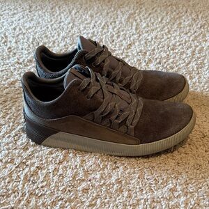 Sorel Women's Suede Athletic Lace-Up Sneakers in Dark Grey